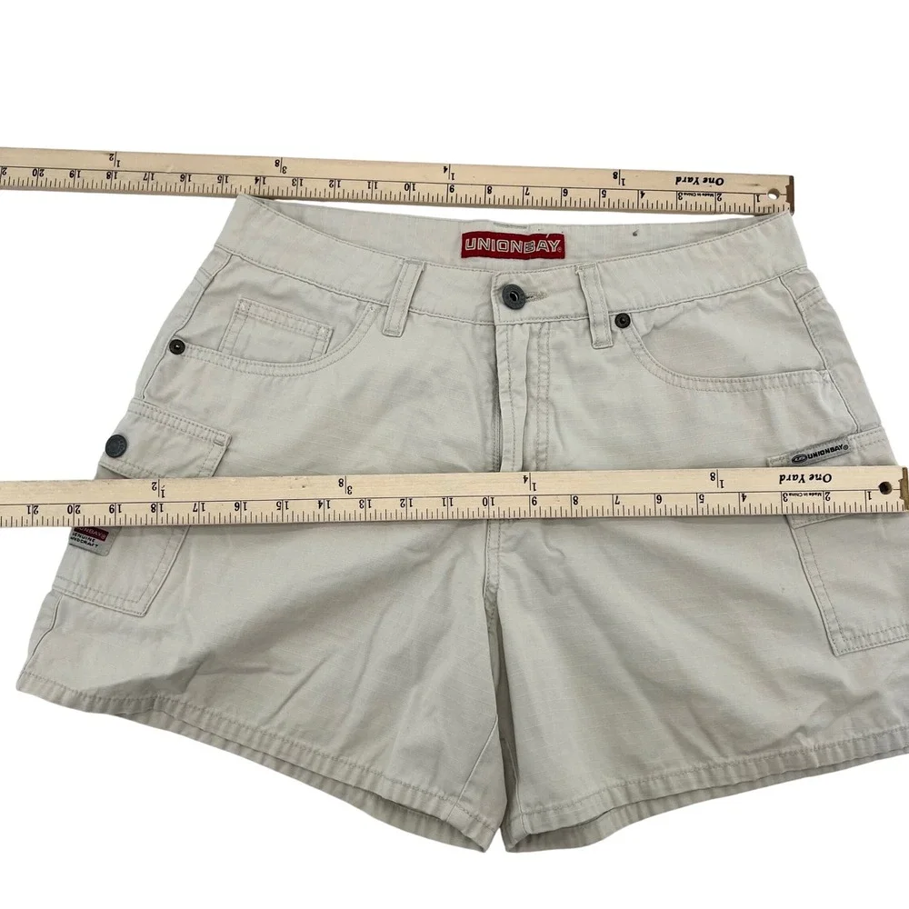 Unionbay Womens Beige Cotton Ripstop‎ Cargo Shorts Khaki Utility Size 7/8